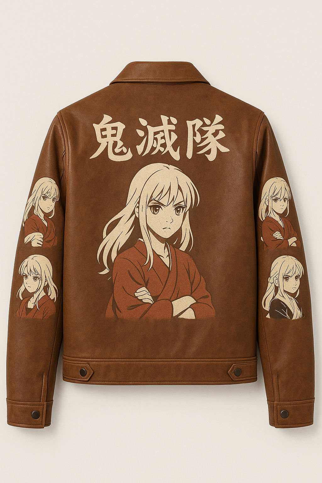 Giacca Unisex in Ecopelle – Grafica Anime & Ideogrammi Giapponesi - immagine 2